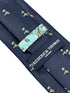 navy dark blue tie with an embroidered Chinese Panda design